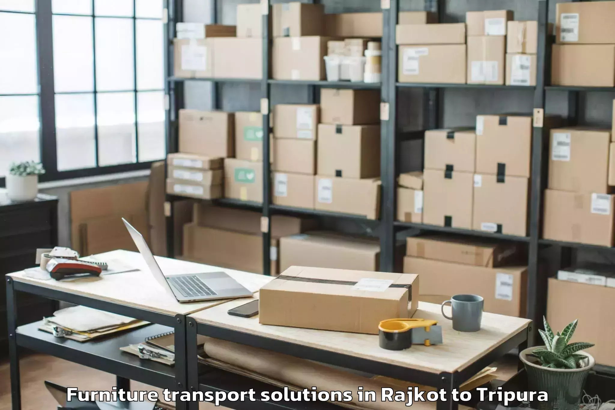 Efficient Rajkot to Melaghar Furniture Transport Solutions